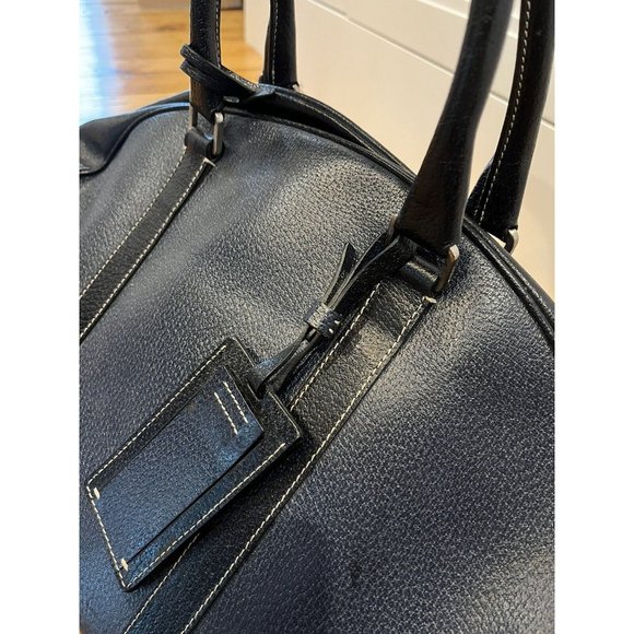 Prada CINGHIALE TRAVE Leather Duffle Weekend Bag. Stylish Tote Travel Bag - Picture 5 of 8